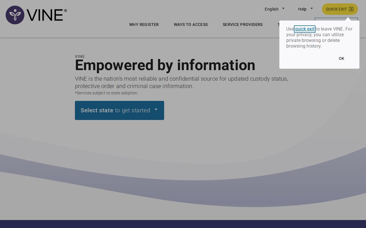 Live Oak County custody-status lookup through VINELink